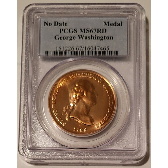 George Washington Presidential Bronze Medal (No Date) MS67 RED PCGS - Picture 1 of 2